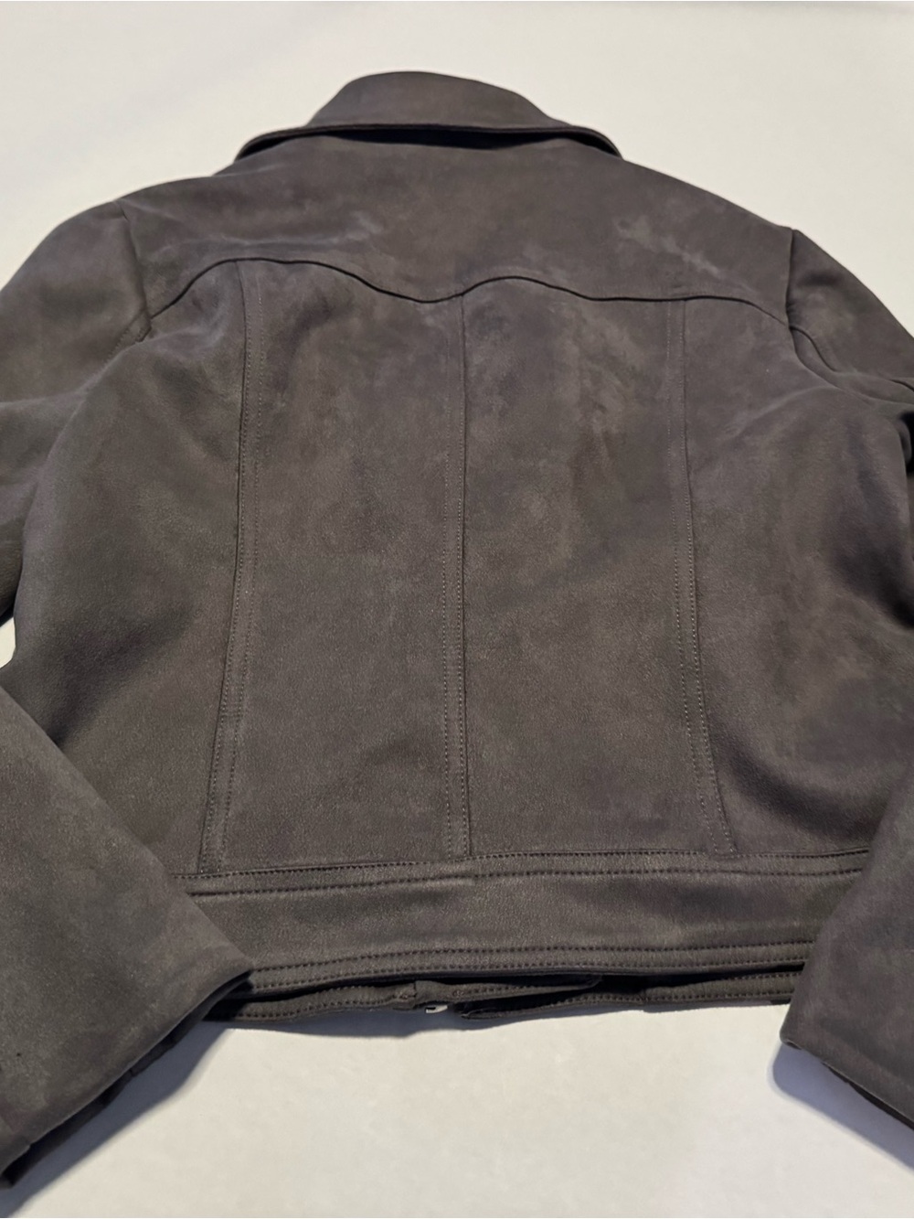 Philosophy Gray Suede Motorcycle Jacket - Women's Size Medium - Picture 6 of 7